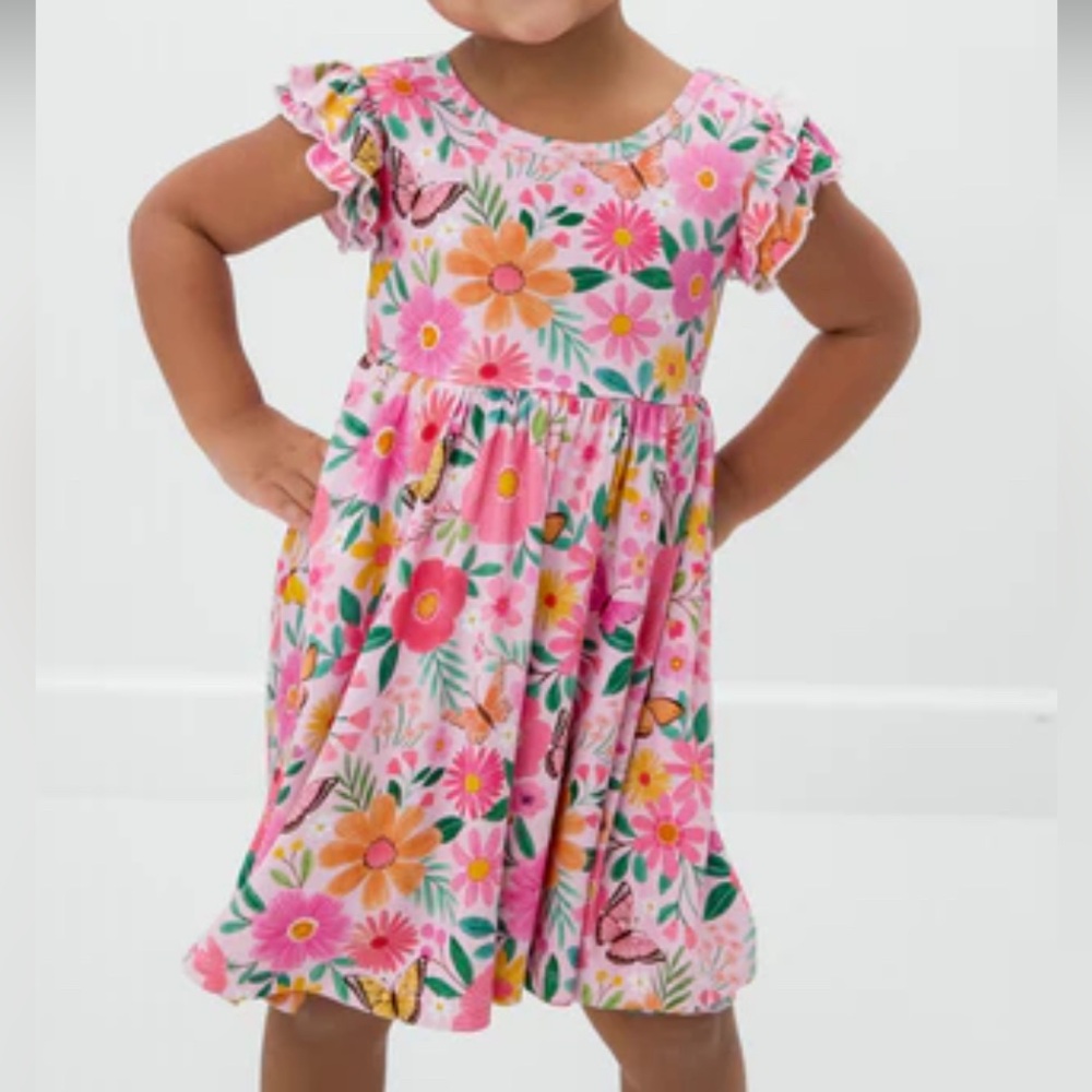 Little Sleepies Butterfly Blooms Flutter Twirl Dress NEW